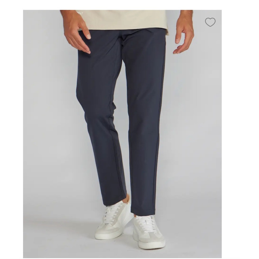 BYLT Basics Everyday Pant 2.0 Mens Obsidian Dark Gray/Navy Slim Tech Chino Sz  L